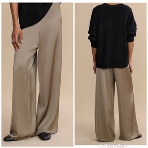 Jenni Kayne Demi Wide-Leg Pull-On Pants in Olio